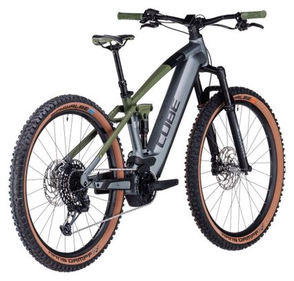 VTT Électrique Tout-Suspendu Cube Stereo Hybrid 120 TM 750 Sram GX Eagle 12V 750 Wh 29'' Gris Flash Vert Olive