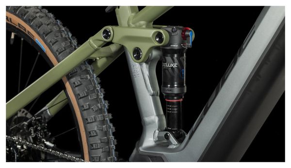 VTT Électrique Tout-Suspendu Cube Stereo Hybrid 120 TM 750 Sram GX Eagle 12V 750 Wh 29'' Gris Flash Vert Olive