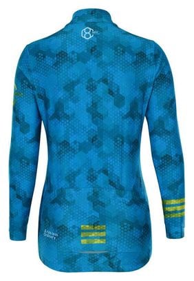 Maillot de cyclisme ouatiné manches longues pour femmes bleu 8andCounting