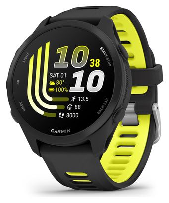 Montre GPS Garmin Forerunner 170 Noir avec Bracelet en Silicone Noir/Jaune