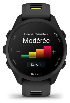 Montre GPS Garmin Forerunner 170 Noir avec Bracelet en Silicone Noir/Jaune