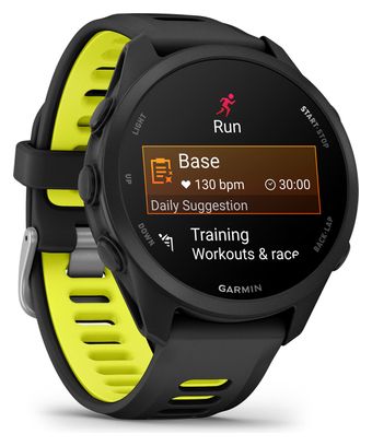 Montre GPS Garmin Forerunner 170 Noir avec Bracelet en Silicone Noir/Jaune