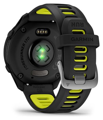 Montre GPS Garmin Forerunner 170 Noir avec Bracelet en Silicone Noir/Jaune