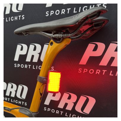 Luz trasera para bicicleta LED de 250 lúmenes, recargable por USB