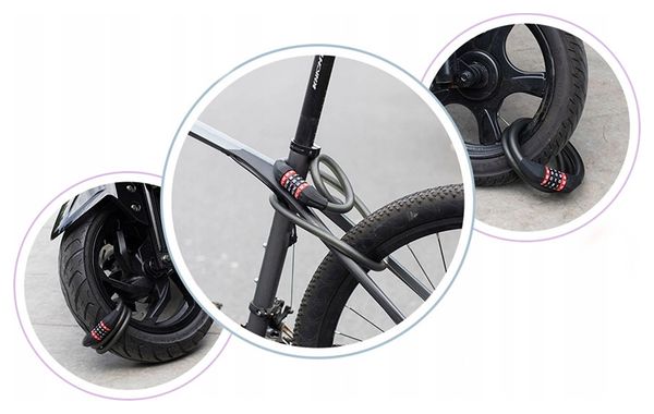 Cadenas de vélo Rockbros  avec combinaison de 1 8 m - noir