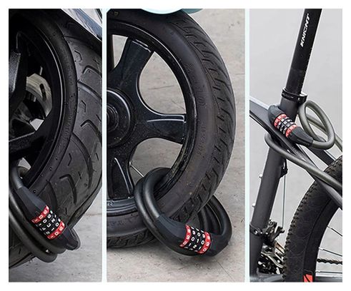 Cadenas de vélo Rockbros  avec combinaison de 1 8 m - noir