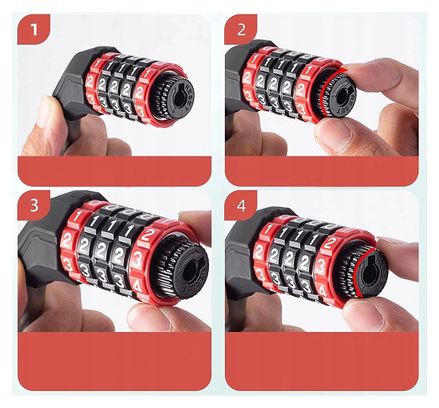 Cadenas de vélo Rockbros  avec combinaison de 1 8 m - noir