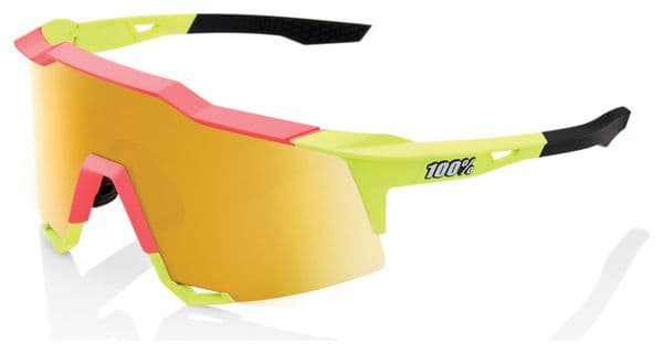 100% Gafas Speedcraft Verde Fluorescente / Espejo Dorado