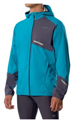 Heren Mizuno Trail Waterdicht 20k Jacket Blauw