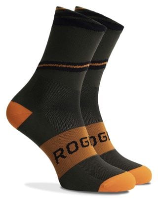 Chaussettes Velo Rogelli Buzz - Homme - Vert militaire/Orange