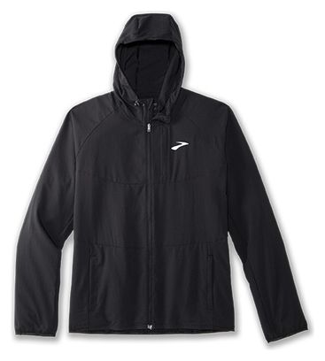 Brooks Canopy Jacket Giacca a vento idrorepellente nera da uomo