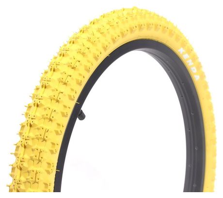 2x pneus BMX KENDA 20 pouces x 2 25 pouces jaune + chambre à air AV
