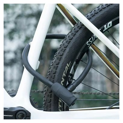 Cadenas de vélo multifonction  câble en acier spiralé  sécurité antivol - noir