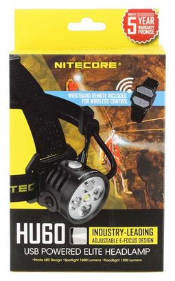 Lampe frontale NITECORE USB Elite HU60 - 1600Lm