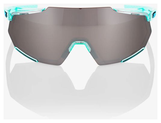 Lunettes 100% Racetrap 3.0 Transparent Bleu - Lentilles HiPER Miroir Silver