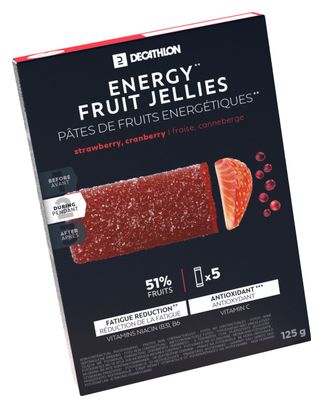 Pâtes de fruits énergétiques Decathlon Nutrition Fraise/Canneberge - 5x25g