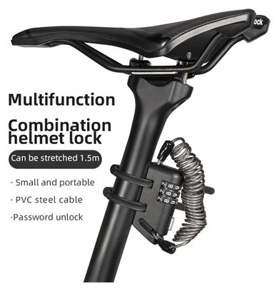 Cadenas à câble pour casque    poussette et bagages - noir