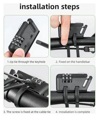 Cadenas à câble pour casque    poussette et bagages - noir