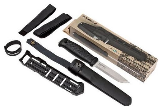 Couteau de survie Mora Garberg avec Monture Multiple compatible Molle-Noir