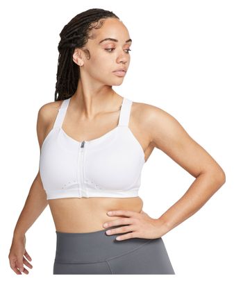 Women's Nike Dri-Fit Alpha Zip-Front Bra White