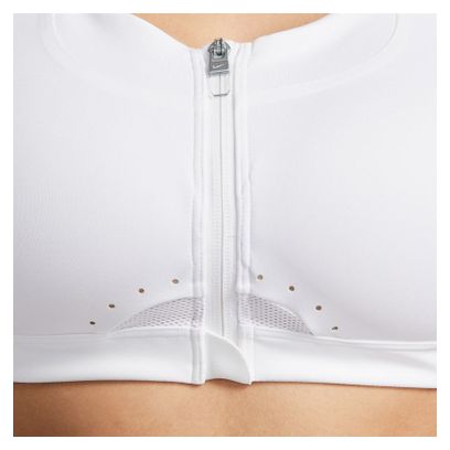 Brassière Femme Nike Dri-Fit Alpha Zip-Front Bra Blanc