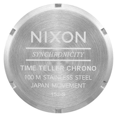 Nixon Time Teller Chrono Uhr Chrome/Black/Chrome Sunray