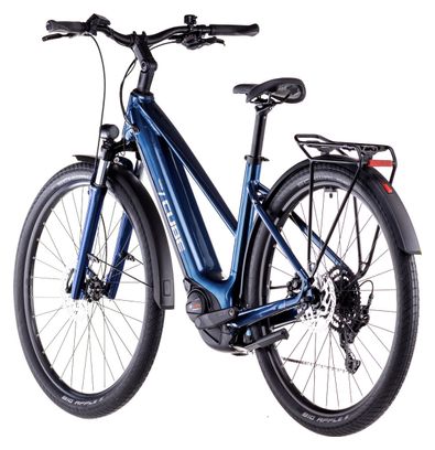 VTC Électrique Cube Touring Hybrid One 500 Trapeze Shimano Cues 9V 500 Wh 700 mm Bleu Deep Sea 2025