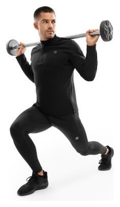 Pull fitness demi-zip homme Inter Noir