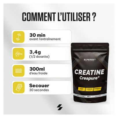 Creatine Monohydrate Creapure® (500g) - Superset Nutrition - Créatines