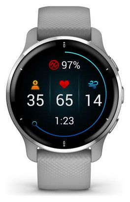 Garmin Venu 2 Plus Sporthorloge Zilver / Grijs Siliconen