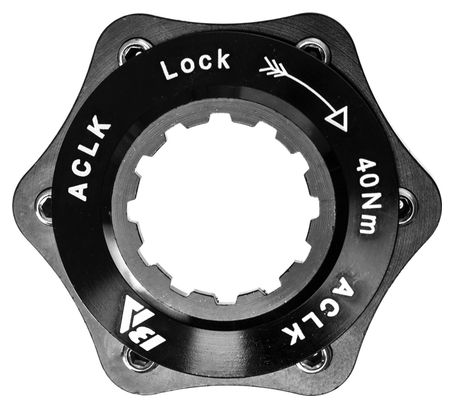 Brake Authority Center Lock 15mm Adaptador de eje para 6 agujeros Disco negro