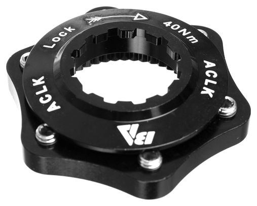 Brake Authority Center Lock 15mm Adaptador de eje para 6 agujeros Disco negro