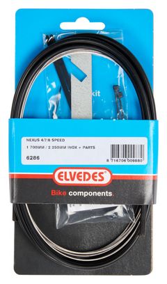 Cable de transmisión Elvedes para Shimano Nexus 4/7/8 S Negro