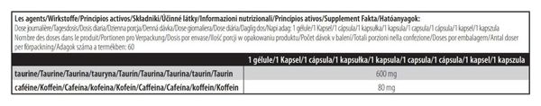 Caféine + Taurine (60 Caps) - Biotech Usa -  Caféine