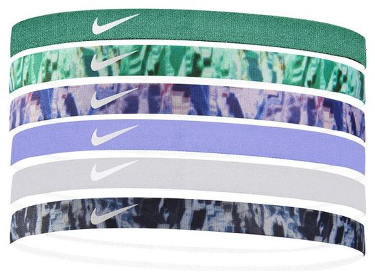Mini Bandeaux Tête (x6) Nike Headbands Printed Vert Violet Unisex
