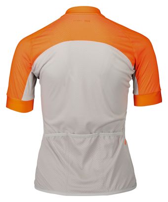 Women's Short Sleeve Jersey Poc Essential Road Logo Grey/Orange