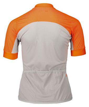 Maillot Manches Courtes Femme Poc Essential Road Logo Gris/Orange