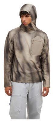 Peak Performance Freelight AOP Polartec Alpha fleece met capuchon, beige/grijs, heren