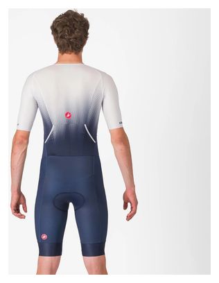 Combinaison Trifonction Castelli Core Tri Top Free Speed 3 Homme MC Bleu Blanc