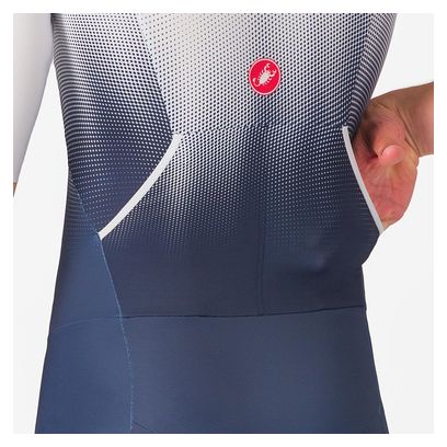 Combinaison Trifonction Castelli Core Tri Top Free Speed 3 Homme MC Bleu Blanc
