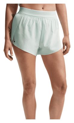 Pantalones cortos Nike AeroSwift 3in con aberturas, color verde, para mujer