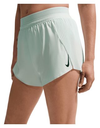 Pantalones cortos Nike AeroSwift 3in con aberturas, color verde, para mujer