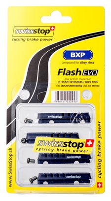 x4 Cartouches de Patins de Freins SwissStop Flash EVO BXP (Jante Aluminium)