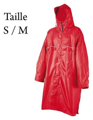 Poncho Camp Cagoule Front Zip rouge Taille S/M