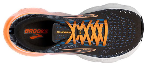 Chaussures de Running Brooks Glycerin 20 Large Noir Bleu Orange