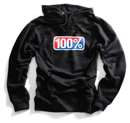 100% Felpa con cappuccio classica nera