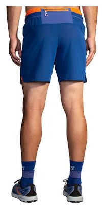 Brooks High Point 7' 2-in-1 Shorts Blue Orange Uomo