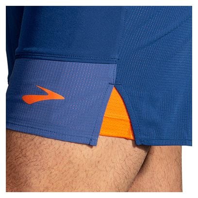 Pantalón corto Brooks High Point 7' 2 en 1 Azul Naranja Hombre