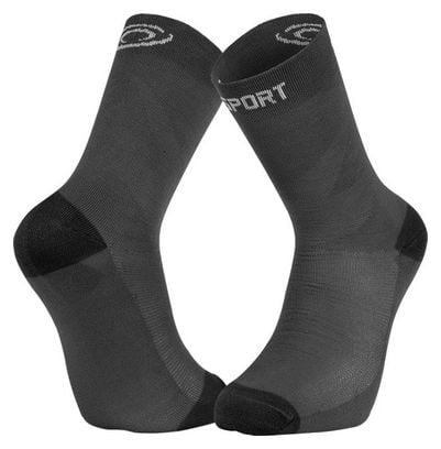Bv Sport Double GR Haute Merinos Grey / Black trekking socks
