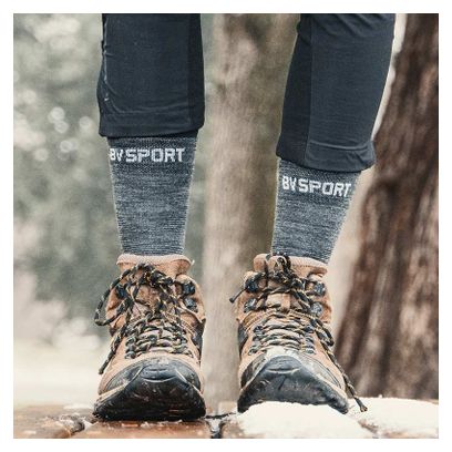 Bv Sport Double GR High Merinos Grey / Black trekking socks